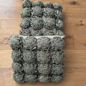 Two Greyish Blue Textured Decorative Pillows